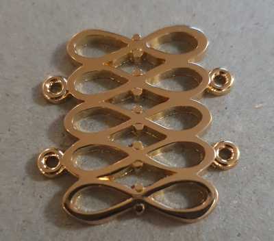 Chain Metalwork - 5 Bows - gilt - Click Image to Close